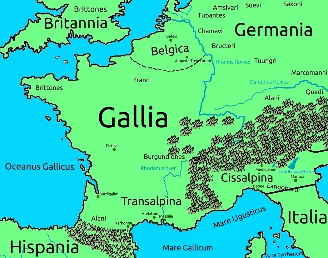 map of Gallia, English Gaul