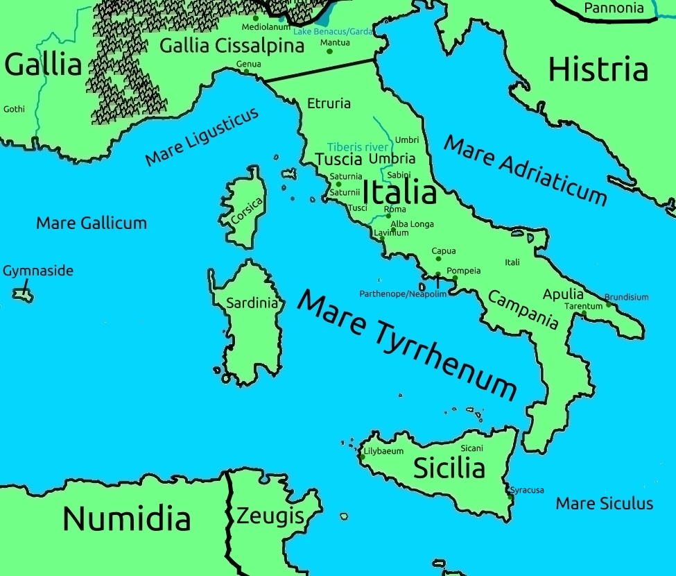 map of Italia, English Italy