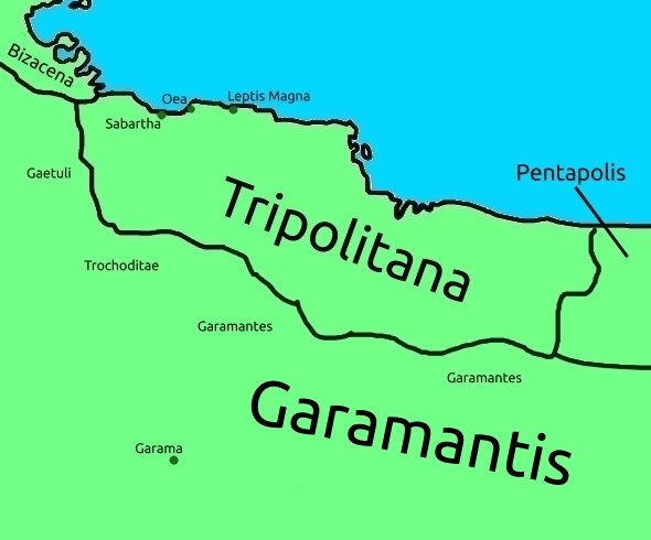 map of Tripolitania as the Romans knew it.